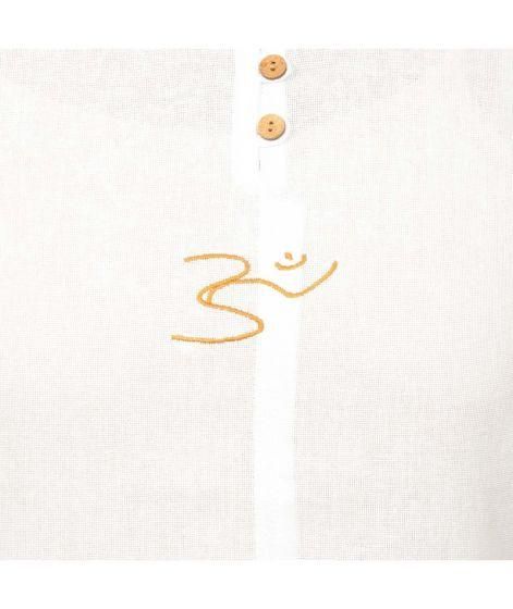 Women's 100% Organic Cotton Kurta with Embroidered "Aum" - White